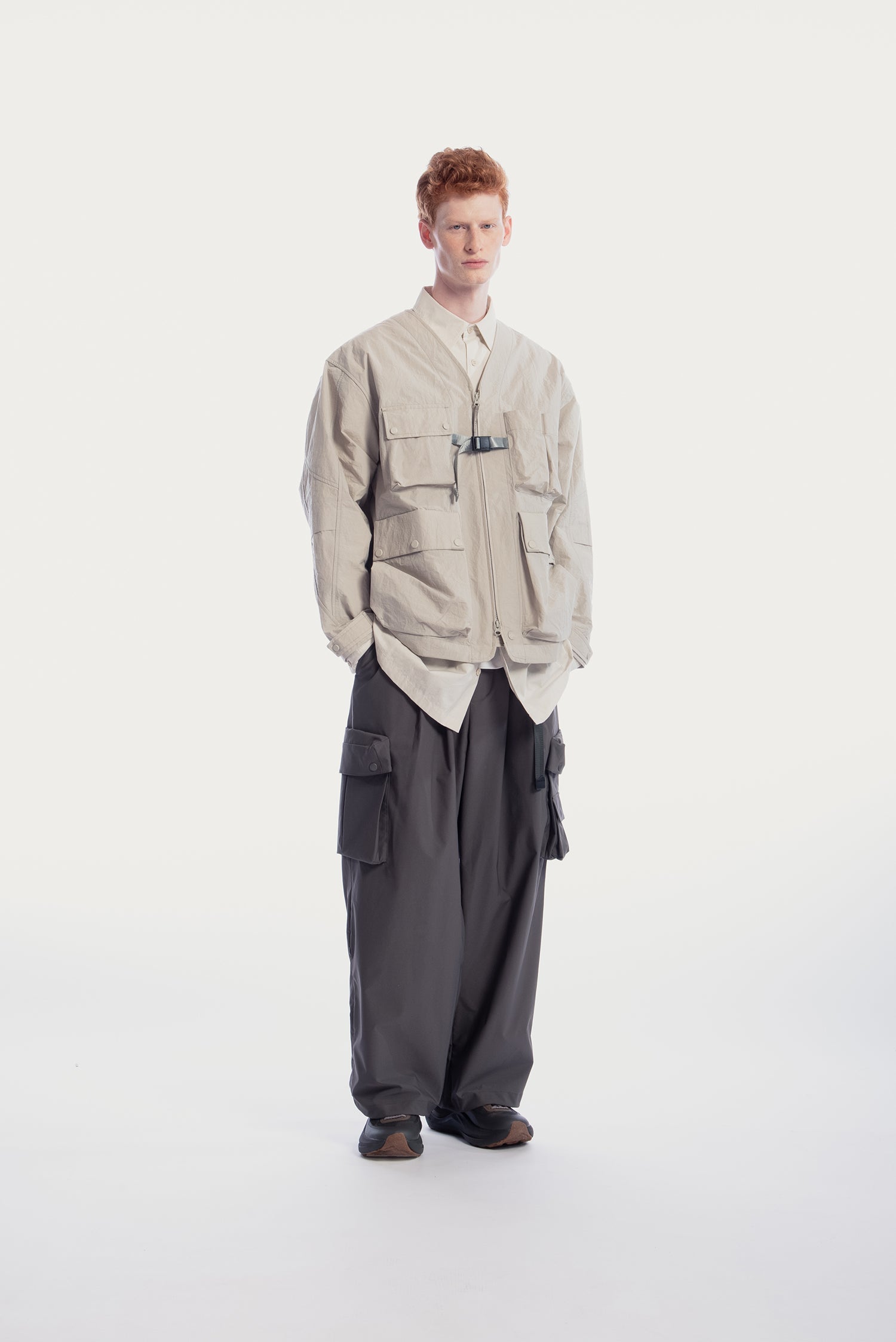 UNISEX V-NECK 3D POCKETS JACKET