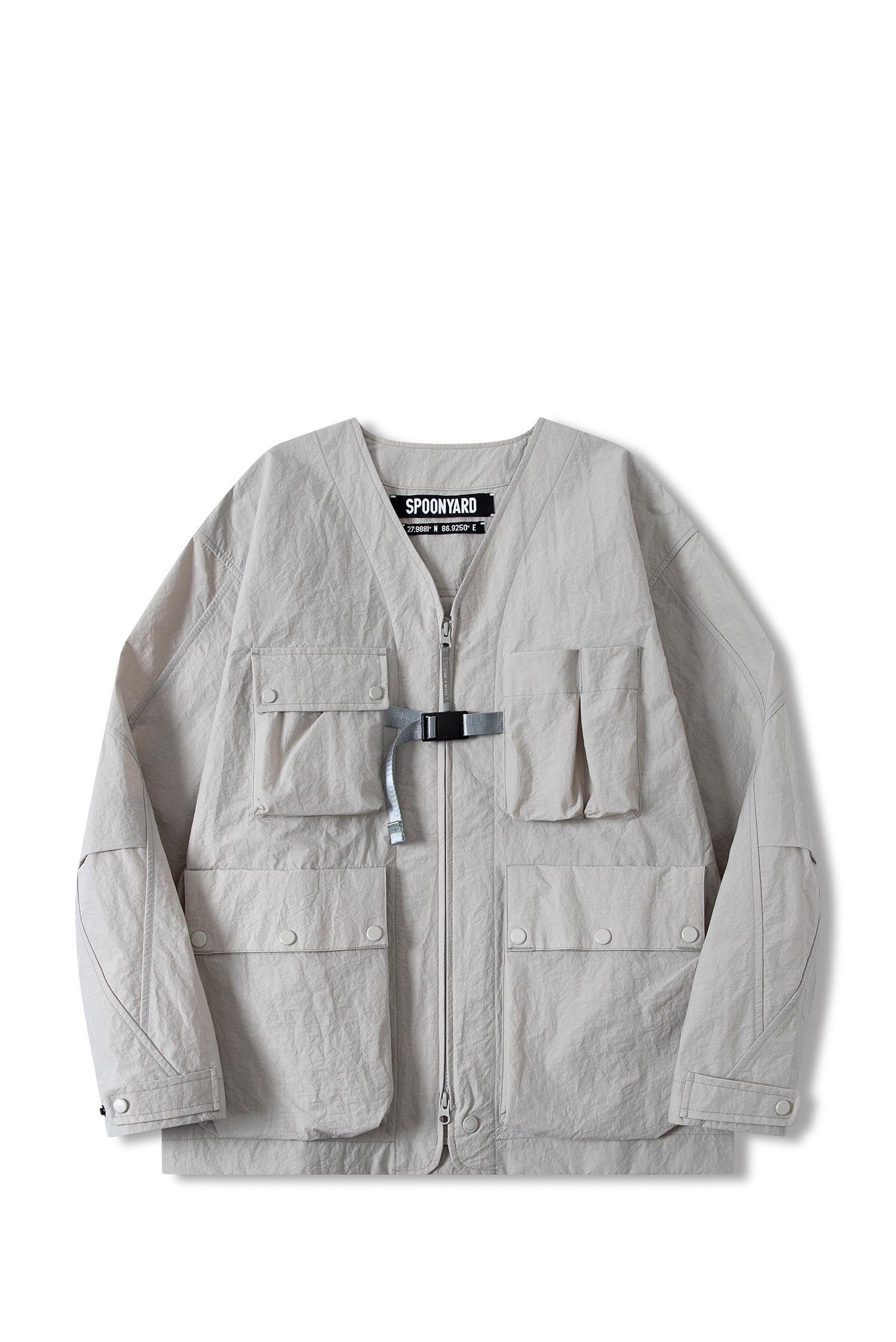 UNISEX V-NECK 3D POCKETS JACKET