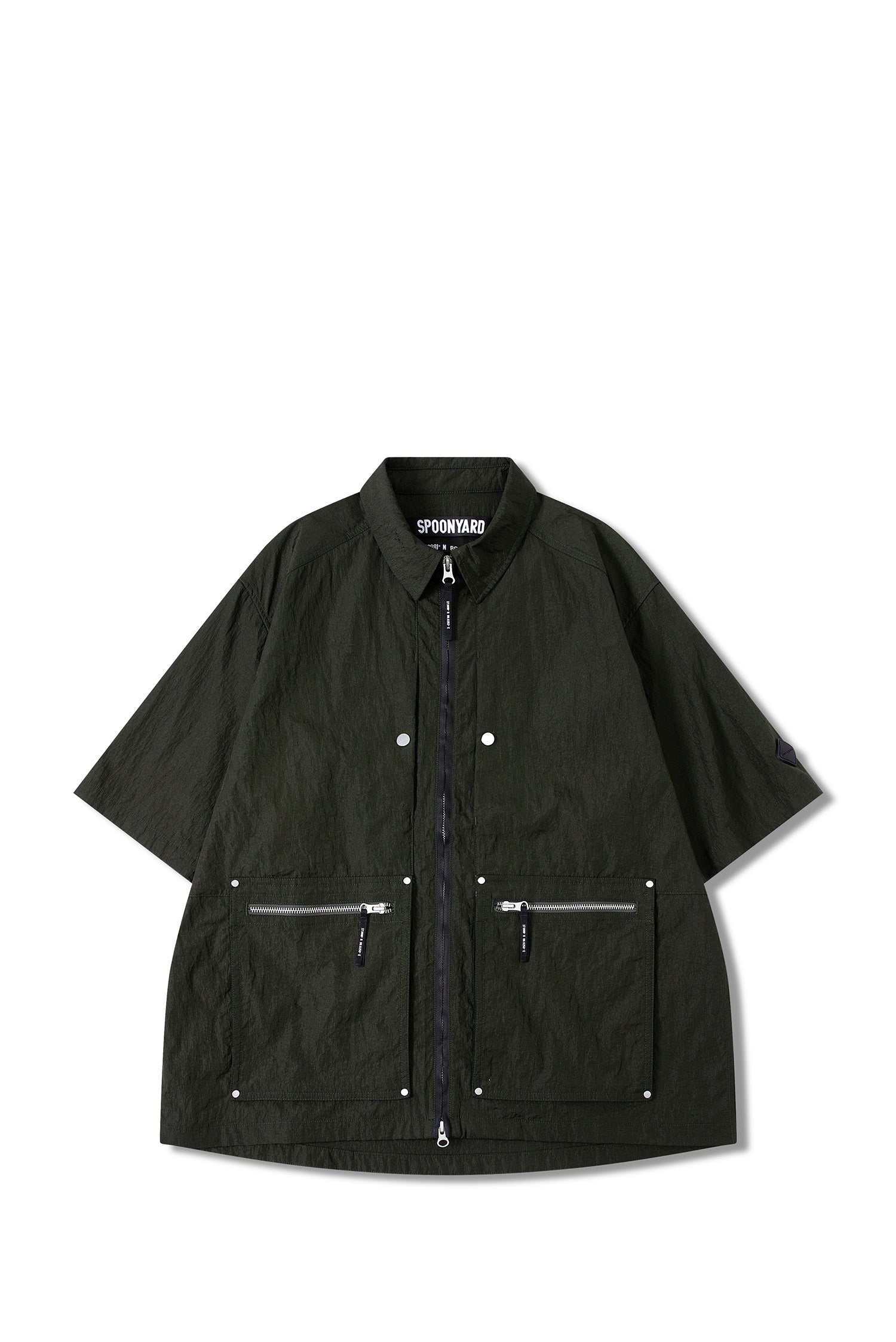 UNISEX ZIP-UP POCKET S/S SHIRT