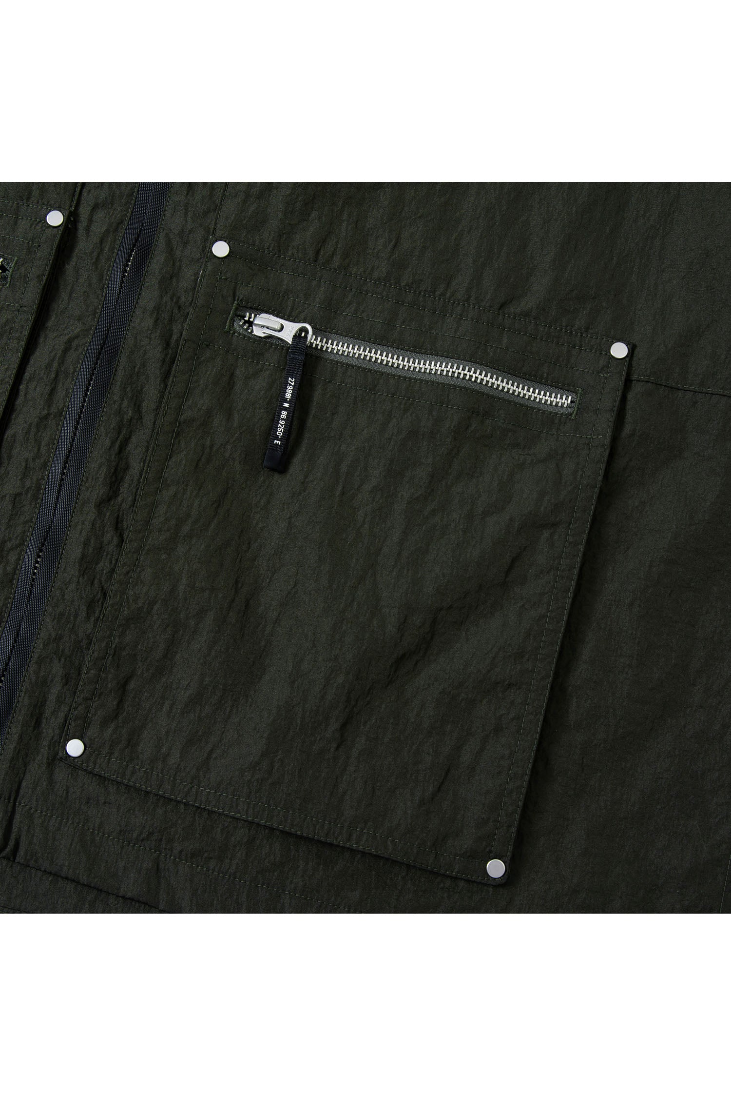 UNISEX ZIP-UP POCKET S/S SHIRT