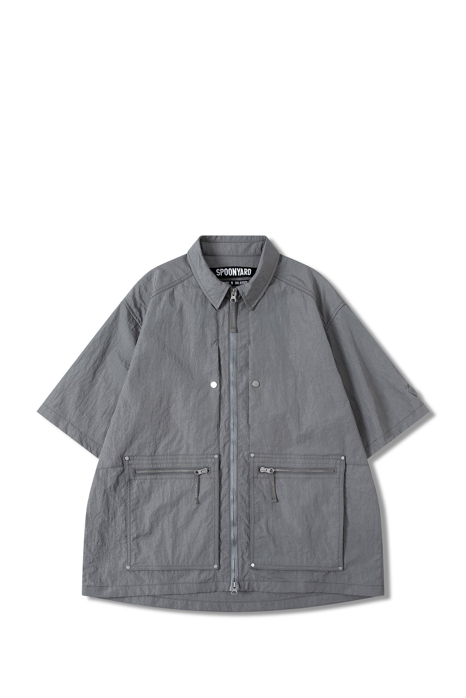 UNISEX ZIP-UP POCKET S/S SHIRT