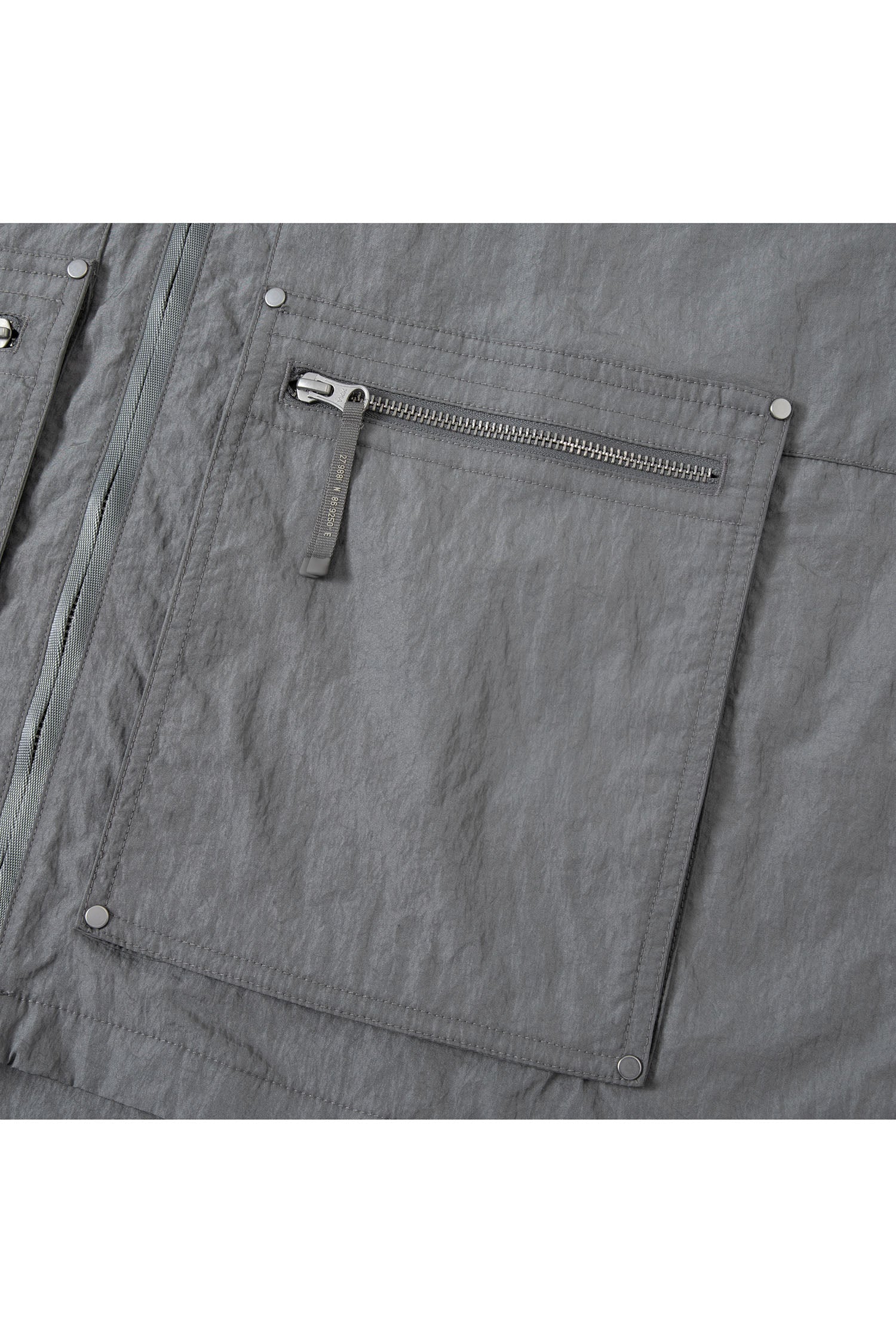 UNISEX ZIP-UP POCKET S/S SHIRT