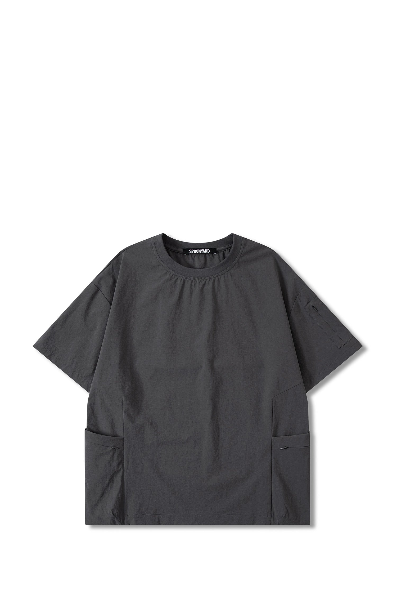 UNISEX PACKABLE SIDE ZIP POCKETS WOVEN S/S TOP