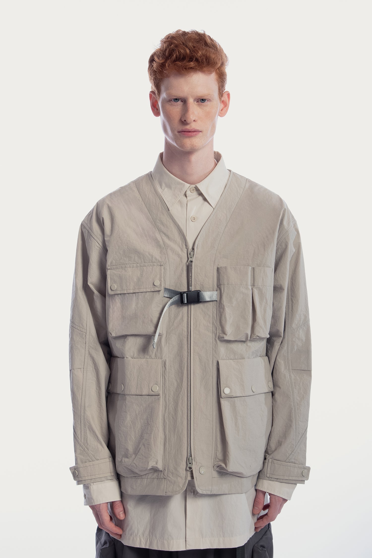 UNISEX V-NECK 3D POCKETS JACKET